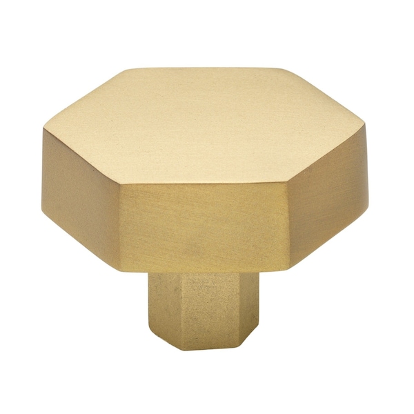 Gliderite Hardware 1-1/2 in. Hexagon Knob Satin Gold 5824-SG-1 - main